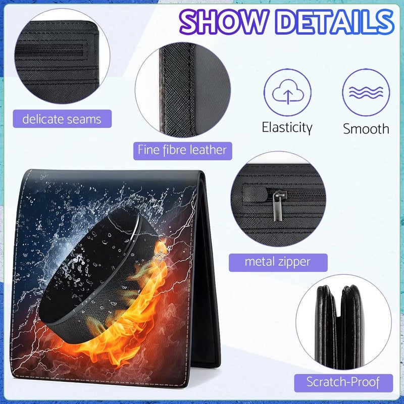 ZHIMEBYE Boys Wallet for Kids, Cool Kids Wallet for Boys Ages 8-10 9-12 11-15, Funny Ice Hockey Leather Bifold Rfid Blocking, Coin Pocket Id Window for Teen Men Youth Guys Birthday Christmas Gifts - Image 5